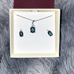 Emerald Necklace and Earrings